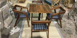 Wooden Cafe Table And Chair Set