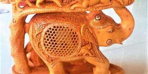 Wooden Carving Elephant Statue