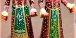 Wooden Painted Isar Gangaur Statue