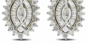 Solitaire Diamond Earrings Marquise Tops for Women
