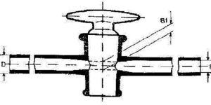 QUARTZ STOP COCK Straight through Bore with Hollow Key
