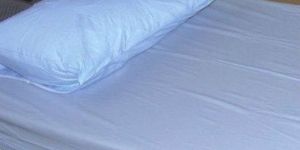 Plain Sky Blue Non Woven Bed Sheet And Pillow Cover