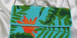 Tropical Boho Beaded Bag