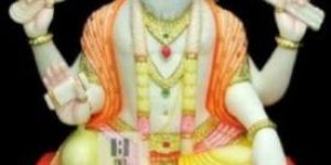 Marble Brahma Ji Statue in Pure White Marble