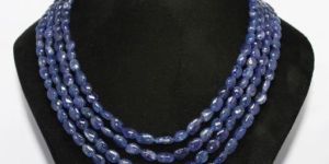 Tanzanite Smooth Nuggets Beaded Necklace