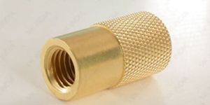 Brass Insert with Fine Diamond Knurling