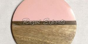 wooden resin coasters set