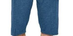 Stylcozy Mens Cotton Blended Regular Fit 3/4th Capri Blue Melange