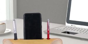 Eco-friendly Portable Bamboo Amplifier with Pen Holder