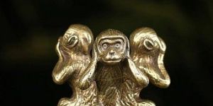 Copper Monkey Statue Set