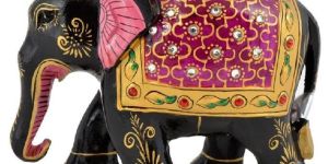 Wooden Stone Work Elephant Statue