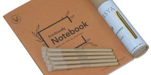 Ecofriendly Unbleached Notebook Plantable Pen and Pencil 001 Combo Gift Pack - VARSYA