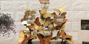 Iron Table Top Butterfly Tree Candle
