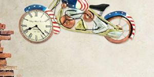 Iron US Bike Wall Clock