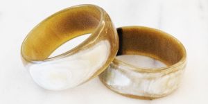 NATURAL BONE AND BRASS BANGLES FOR WOMEN HANDMADE