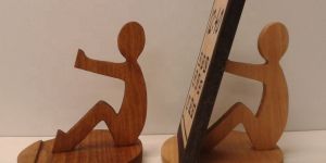 NATURAL WOOD HANDMADE MOBILE STAND