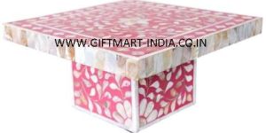 Square Handmade Mother of Pearl Resin Cake Stand