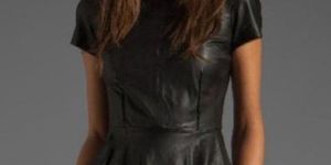 W1 Women Leather T-Shirt