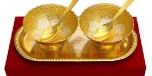 Golden Bowl And Spoon