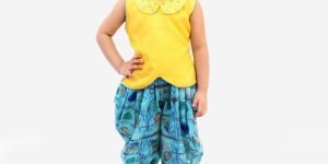 Girls Collar Top and Dhoti Set