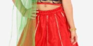 Kids Frill Sleeves Lehenga Choli Set