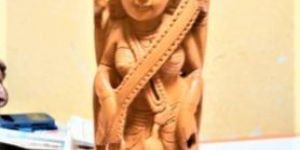 Wooden Carving Sarasvati Statue