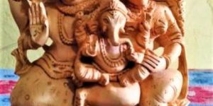 Wooden Shiv Parivar Statue