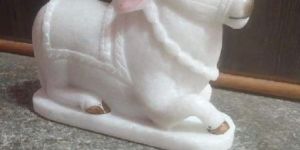 Marble Nandi Statue