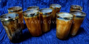 Horn Shot Glass with Brass Rim