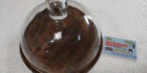 Wooden Cake Stand with Dome