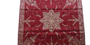 Red Embroidered Table Cover
