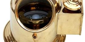 Brass Nautical Binnacle Oil Lamp Gimbal Compass