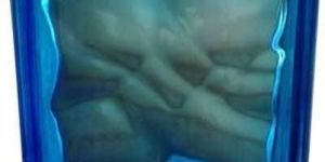 Blue Cloudy Glass Block