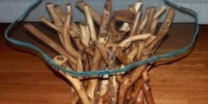 Wooden Glass Top Table