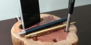 Wooden Mobile and Pen Stand