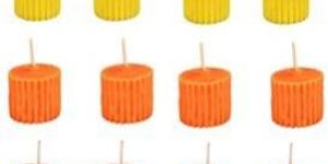 Smokeless Round Vertical Lined Assorted Candle