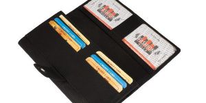 STYLISH BLACK LEATHER LADIES CLUTCHES