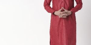 Mens Regular Ethnic Cotton Kurta (Red)