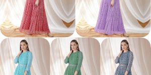 Georgette Printed Western Gownn