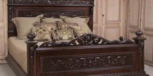 Carved Wooden Bed