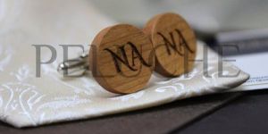 Engraved Wooden Cufflinks