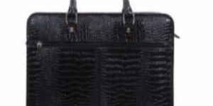 Cow Foil Croco Print Leather Office Bags