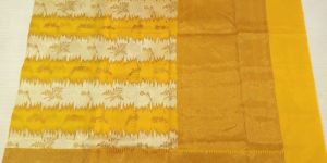 Yellow Banarasi Kora Silk Saree