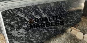 Polished Black Granite Slab