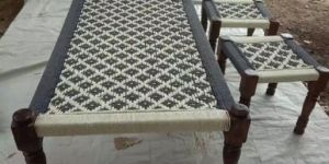Wooden Charpai with Charpai Stool