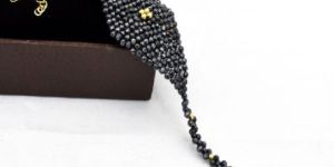 Silver Coated Black Spinel Bracelet