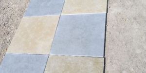 Yellow and Grey Leather Finish Stone