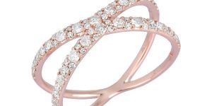 Rose Gold Diamond Cross Ring