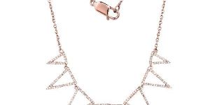 Sterling Silver 7 Triangle Diamond Necklace