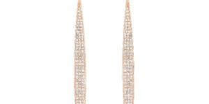 Sterling Silver Diamond Bar Fish Hook Earrings